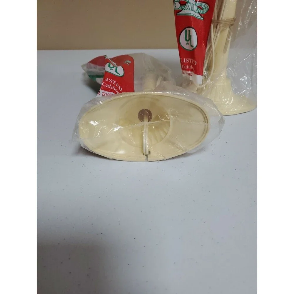2 Vintage Plastic Drip Wax Christmas Candles Gem New